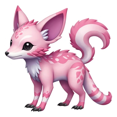 Rare realistic exotic pastel cute epic pretty beautiful handsome gorgeous aesthetic colorful vibrant Vernid-Trico-species-Fakemon-creature by LiLaiRa, 4 legs, 1 tail, random markings, (full body) sticker