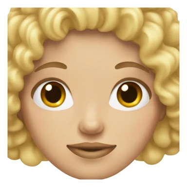 White Girl with blonde curly hair sticker