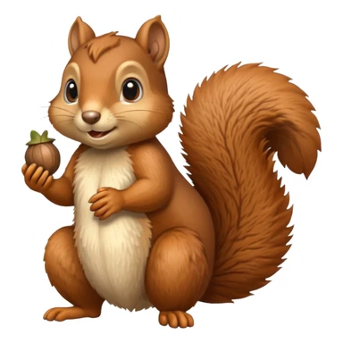 Squirrel hold acorn sticker