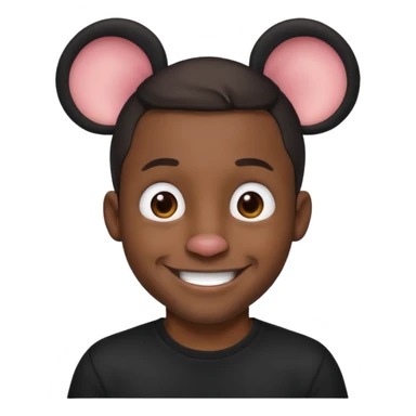 black man with mouse ears sticker