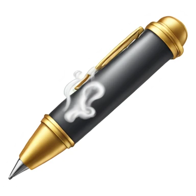 pen with steam coming out of top  sticker