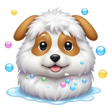 dog with soap bubbles sticker