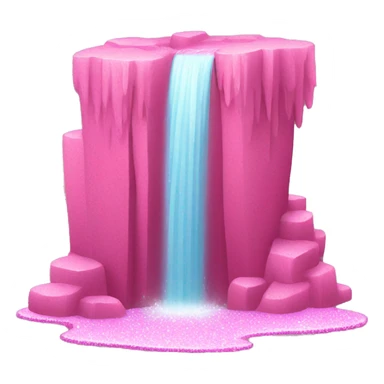 Pink waterfall with glitter  sticker