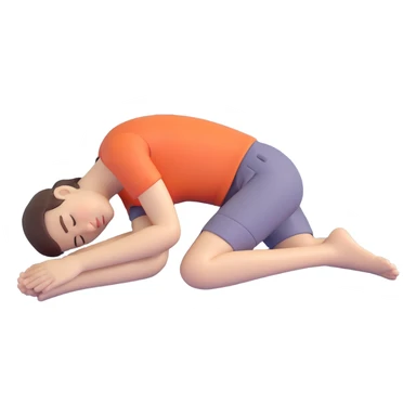 person sleeping prone, knees raised at 90 degrees, peaceful expression sticker