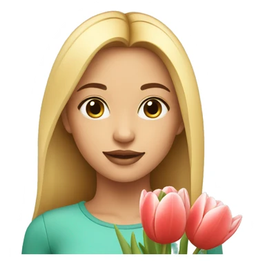 Pretty Girl with tulips sticker