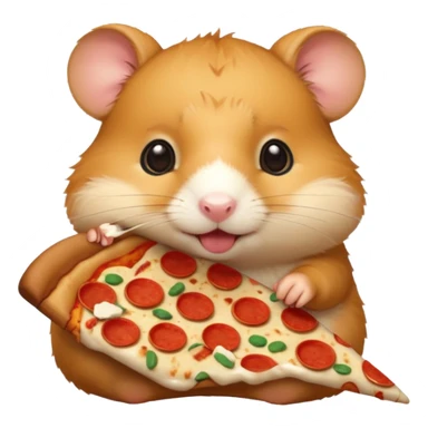 Golden hamster eating pizza sticker