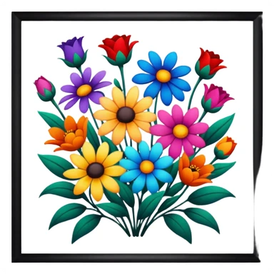 Frame with flowers sticker