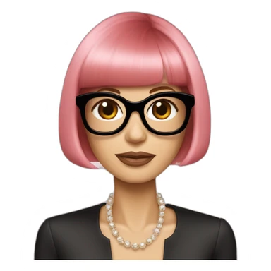 anna wintour pink hair sticker