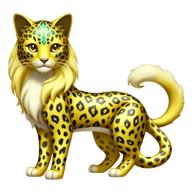 Shiny Elemental Exotic Liepard-Persian-Delcatty-Pokémon-Fakémon-hybrid-creature (full body) sticker