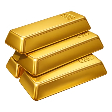 several gold bars, realistic lighting, no text or engravings, smooth surface sticker