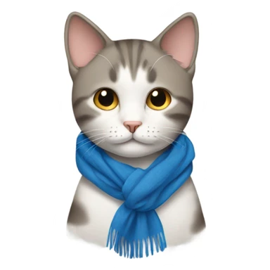 Cat wearing a blue scarf sticker