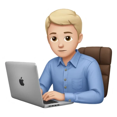 aktien experte er sitz am laptop und verdient durchs traden geld sticker