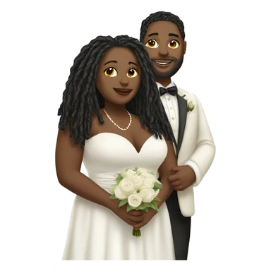Plus size couple with locs wedding pale sticker