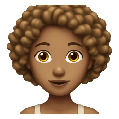 Tan skinned girl with  long brown curly hair sticker