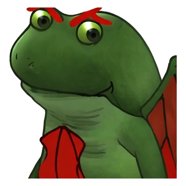 Pepe the Frog with dragon wings and red scales sticker