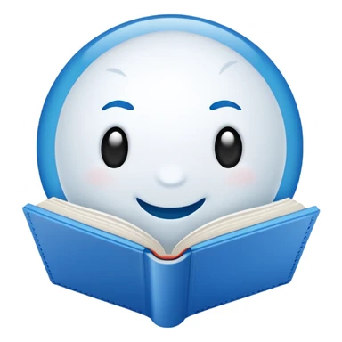 Snowball with blue outline , with the word book inside sticker