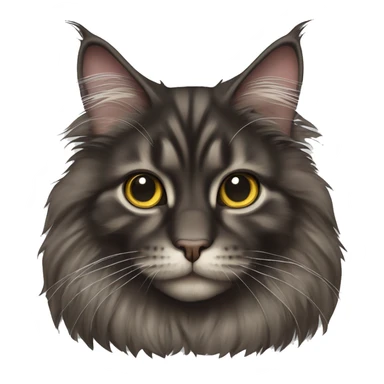 Dark maine coon cat with beatiful eyes sticker