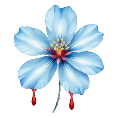 light blue flower bleeding sticker
