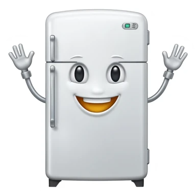 A fridge with arms and legs sticker