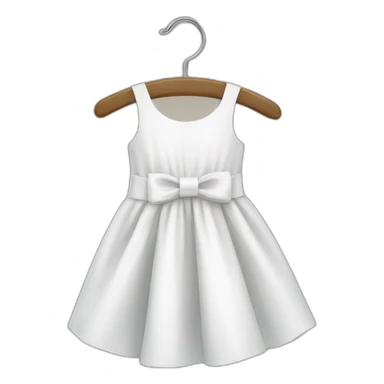 White dress for children on clothes hanger sticker