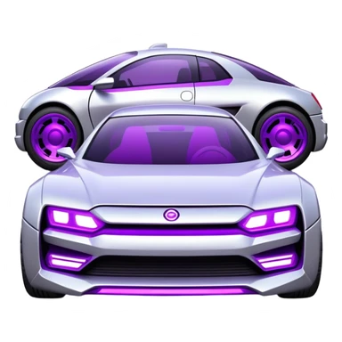 futuristic silver and purple cyberpunk car sticker