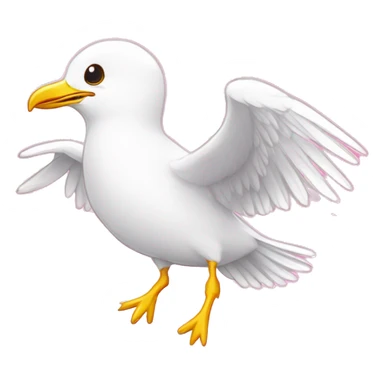 Sparkling crazy white aggressive seagull dancing snow mad big eyes illustration doodle high contrast lightning bolt halo sun beams white pink yellow red party sparkle glitter sticker