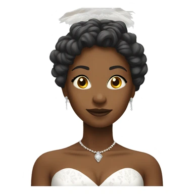 A black women as a bride in a church sticker