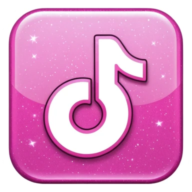 glitter pink logo TikTok sticker
