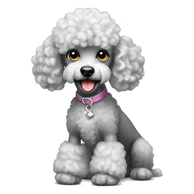 Silver miniature poodle sticker