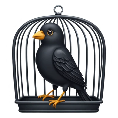 black bird in cage sticker