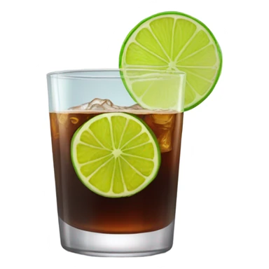 Rum and coke with a lime sticker