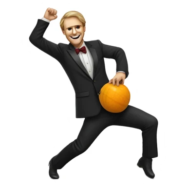 A squash ball dancing disco, party style sticker