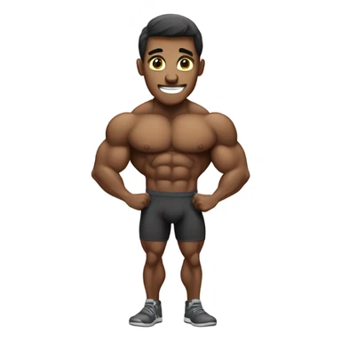 Scrawny body builder sticker