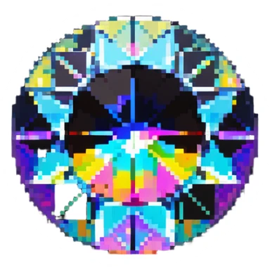 round mystic topaz holographic gem with rainbow colors sticker