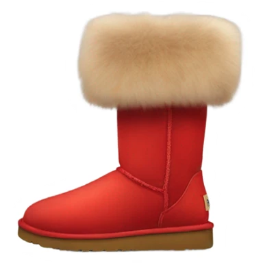 Pair of Womens valentines day themed Red Ugg Fur Boots isolated.  sticker