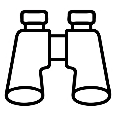 binoculars outlined icon with bold lines and geometric style sticker