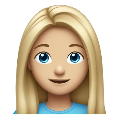 smiling girl with long hair and blue eyes sticker