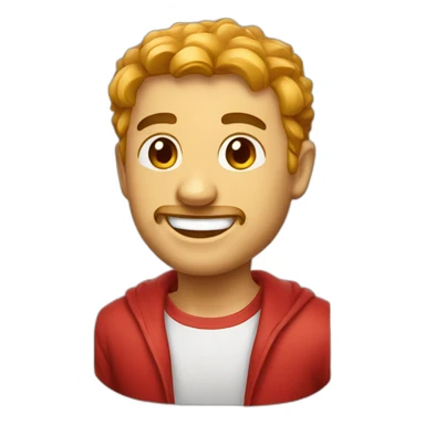 Create the cubic emoji of the head of a red tiber, smiling, friendly and with a positive attitude for WhatsApp sticker