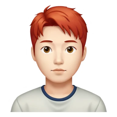 Korean guy that has red hair sticker