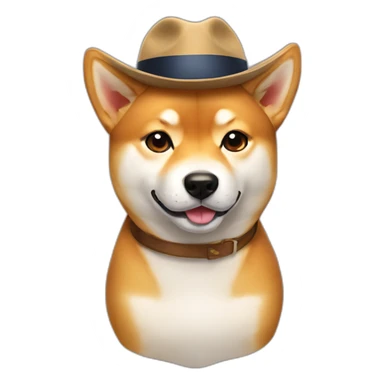 Shiba Inu with a fedora sticker