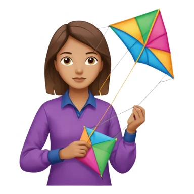 woman kite maker sticker