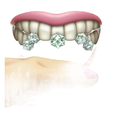 A green emoji using their pinky finger to expose their diamonds on their bottom teeth  sticker