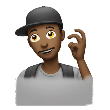 Street man with smoke around puts his hand in front of his face  sticker