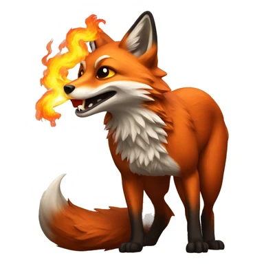 
fire breathing fox sticker