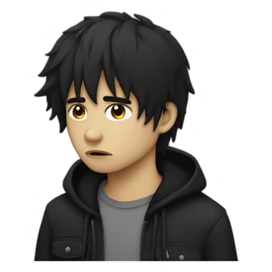 sad emo boy sticker