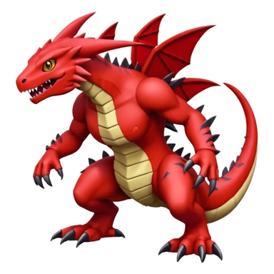  colorful dark Fakémon-Pokémon-Guilmon-Digimon-creature (full body) sticker