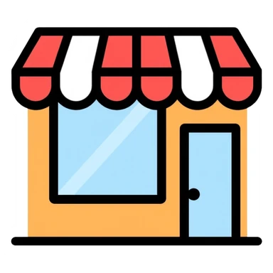 Shop storefront with awning sticker