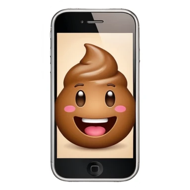 mobile phone with poop emoji on the screen sticker