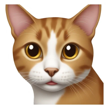 Brown and white cat with spot on lip sticker