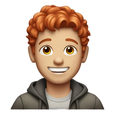 a happy boy with red hair sticker